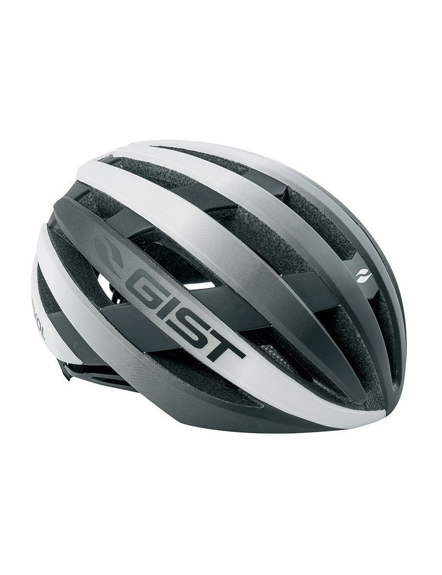 CASQUE VELO ADULTE GIST ROUTE REVOL BLANC-NOIR FEMME ET JUNIOR FULL IN-MOLD TAILLE 54-58 REGLAGE MOLETTE