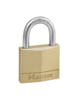 CADENAS A CLE MASTERLOCK LAITON ANSE ACIER CEMENTE LARGEUR 30mm, ANSE 16mm, DIAM 5mm (DOUBLE VERROUILLAGE) (VENDU A L'UNITE)