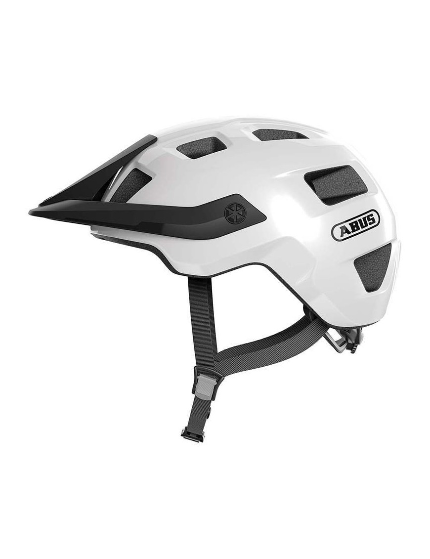 CASQUE VELO ADULTE ABUS VTT MOTRIP BLANC BRILLANT TAILLE   S (51-55m) REGLAGE MOLETTE