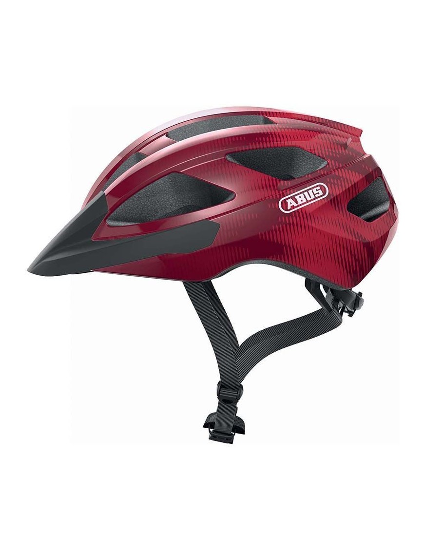 CASQUE VELO ADULTE ABUS VTT MACATOR ROUGE BORDEAUX TAILLE   S (51-55cm) REGLAGE MOLETTE