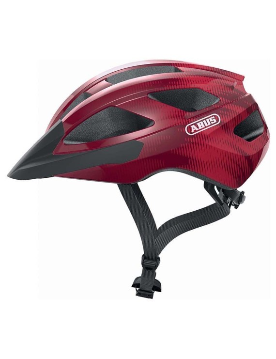 CASQUE VELO ADULTE ABUS VTT MACATOR ROUGE BORDEAUX TAILLE   S (51-55cm) REGLAGE MOLETTE