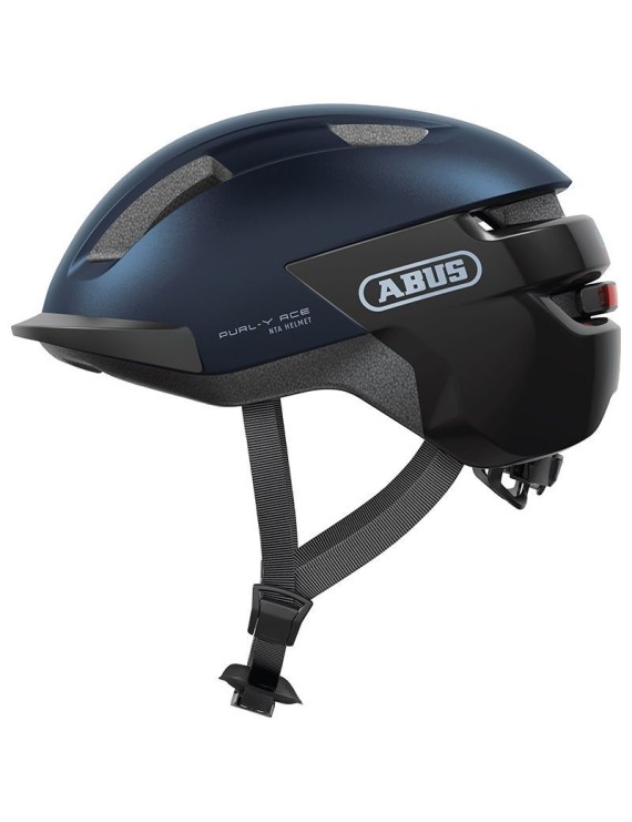 CASQUE VELO ADULTE ABUS URBAIN PURL-Y ACE BLEU NUIT ECLAIRAGE INTEGRE TAILLE  M (54-58cm) REGLAGE MOLETTE (COMPATIBLE S-PEDELEC