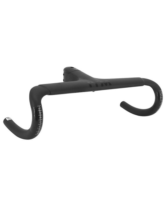 CINTRE ROUTE ITM CH1R CARBONE MAT L 42 EXTERIEUR (AXE-AXE 40cm) AVEC POTENCE INTEGREE L 100mm POUR PASSAGE CABLE INTERNE