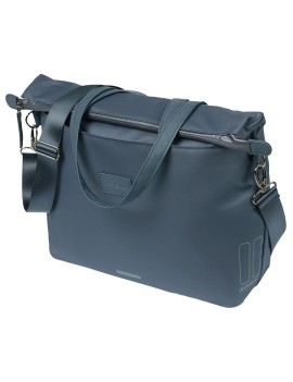 SACOCHE ARRIERE VELO LATERALE SAC ORDINATEUR PORTABLE BASIL MANHATTAN WATERPROOF BLEU MARINE DROIT-GAUCHE 12L FIXATION HOOK ON 