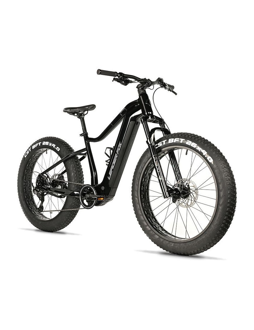 VELO ELECTRIQUE-VAE VTT FAT BIKE 26 LEADER FOX BRAGA 2024 NOIR 9V MOTEUR CENTRAL BAFANG M510 36V 95Nm BATTERIE 23,2Ah (18'' - H
