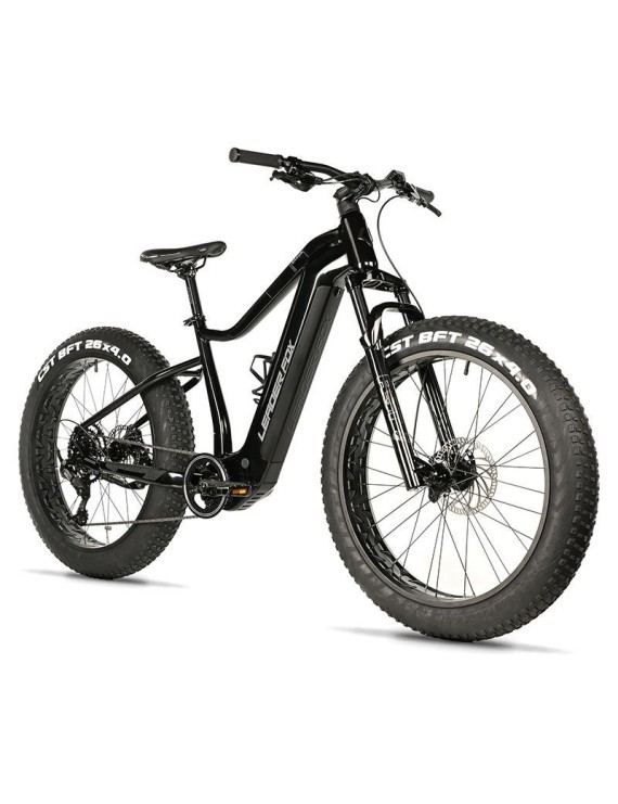 VELO ELECTRIQUE-VAE VTT FAT BIKE 26 LEADER FOX BRAGA 2024 NOIR 9V MOTEUR CENTRAL BAFANG M510 36V 95Nm BATTERIE 23,2Ah (18'' - H
