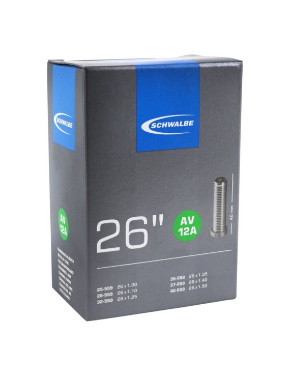 CHAMBRE A AIR VELO 26 x 1.00-1.50 SCHWALBE VALVE STANDARD 40mm (AV12A)