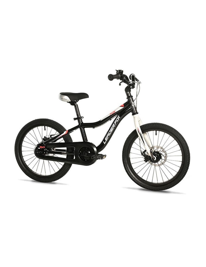 VELO MUSCULAIRE ENFANT 18 POUCES LEADER FOX FOX 2025 NOIR MONOVITESSE CADRE ALU (TAILLE ENFANT 115 à 125 cm)