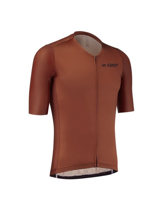 MAILLOT GIST HOMME PODIUM MANCHES COURTES ZIP TOTAL ROUGE BRIQUE XXL    -5359