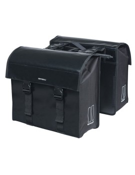 SACOCHE ARRIERE VELO DOUBLE BASIL URBAN LOAD IMPERMEABLE NOIR 48-53L (8x38x30cm) COMPATIBLE SYSTEME MIK (COMPATIBLE AVEC 157030
