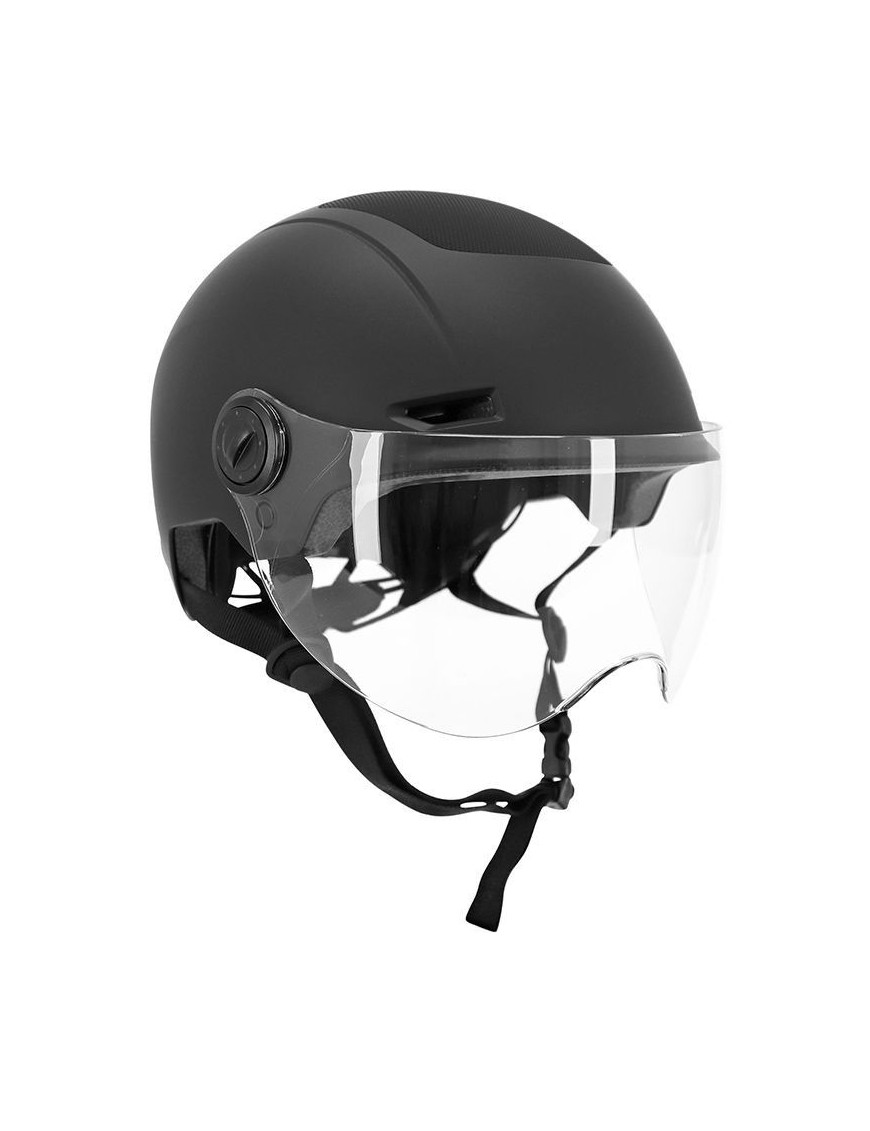 CASQUE VELO ADULTE URBAIN TRENDY NOIR AVEC VISIERE ET MOLETTE DE REGLAGE TAILLE 55-58 (VENDU A L'UNITE)