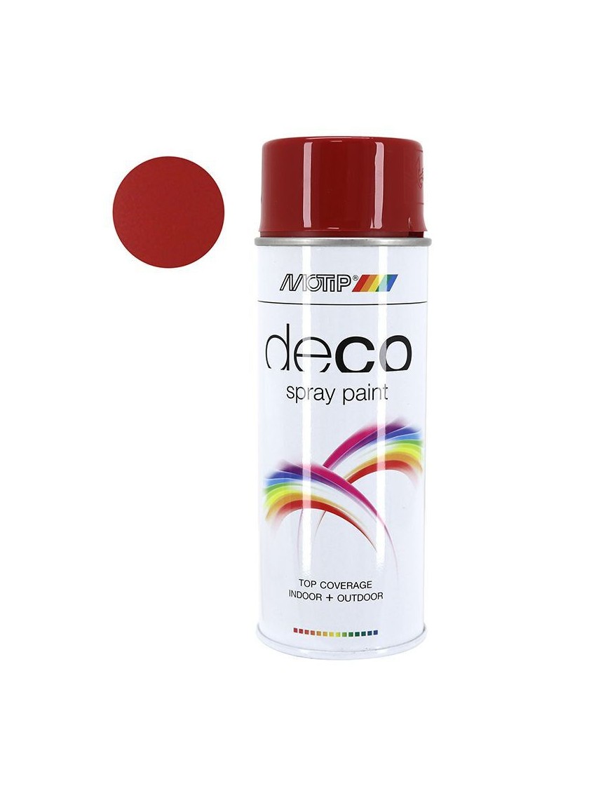 BOMBE DE PEINTURE MOTIP DECO GLYCERO BRILLANT ROUGE RUBIS AEROSOL 400ml (01630)
