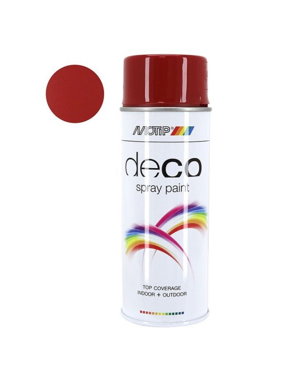 BOMBE DE PEINTURE MOTIP DECO GLYCERO BRILLANT ROUGE RUBIS AEROSOL 400ml (01630)