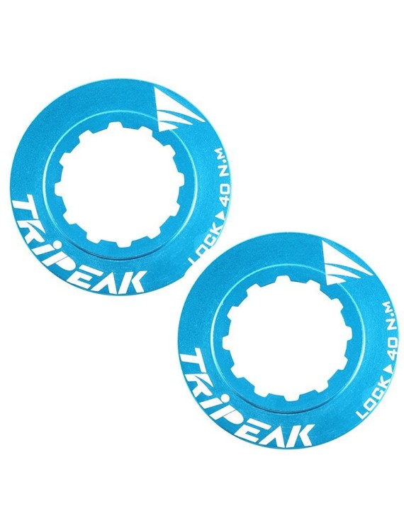 ECROU DISQUE DE FREIN CENTER LOCK TRIPEAK ALUMINIUM ULTRA LEGER 7g BLEU CLAIR - SERRAGE INTERNE (VENDU A LA PAIRE)