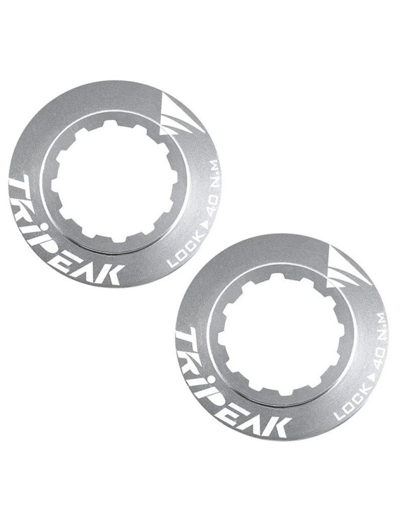 ECROU DISQUE DE FREIN CENTER LOCK TRIPEAK ALUMINIUM ULTRA LEGER 7g ARGENT - SERRAGE INTERNE (VENDU A LA PAIRE)