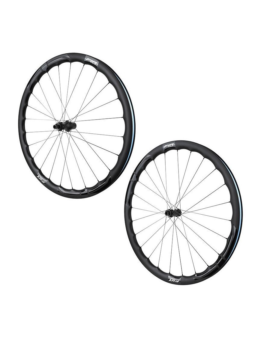 ROUES ROUTE DISQUE 700 FIR FC 38 PRO CENTERLOCK CARBONE NOIR CASSETTE SHIMANO 12V AXE TRAVERSANT 12-100 ET 12-142 HAUTEUR-PROFI