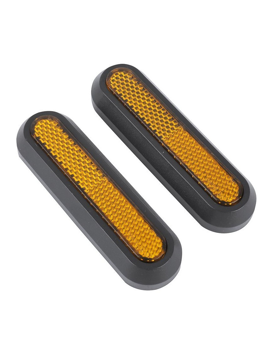 CACHE VIS DE ROUE ARRIERE POUR TROTTINETTE XIAOMI 1S, ESSENTIAL, PRO 2 NOIR (CATADIOPTRE ORANGE) (VENDU PAR 2)   -SELECTION P2R