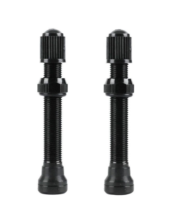 VALVE DE PNEU TUBELESS SCHRADER VELOX ALU NOIR 60mm OBUS DEMONTABLE (VENDU A LA PAIRE SUR CARTE) COMPATIBLE BOSCH