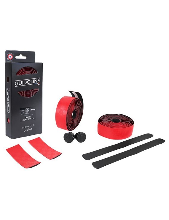 RUBAN DE GUIDON - CINTRE VELOX GRAVEL CONFORT 2,5mm ROUGE - GUIDOLINE