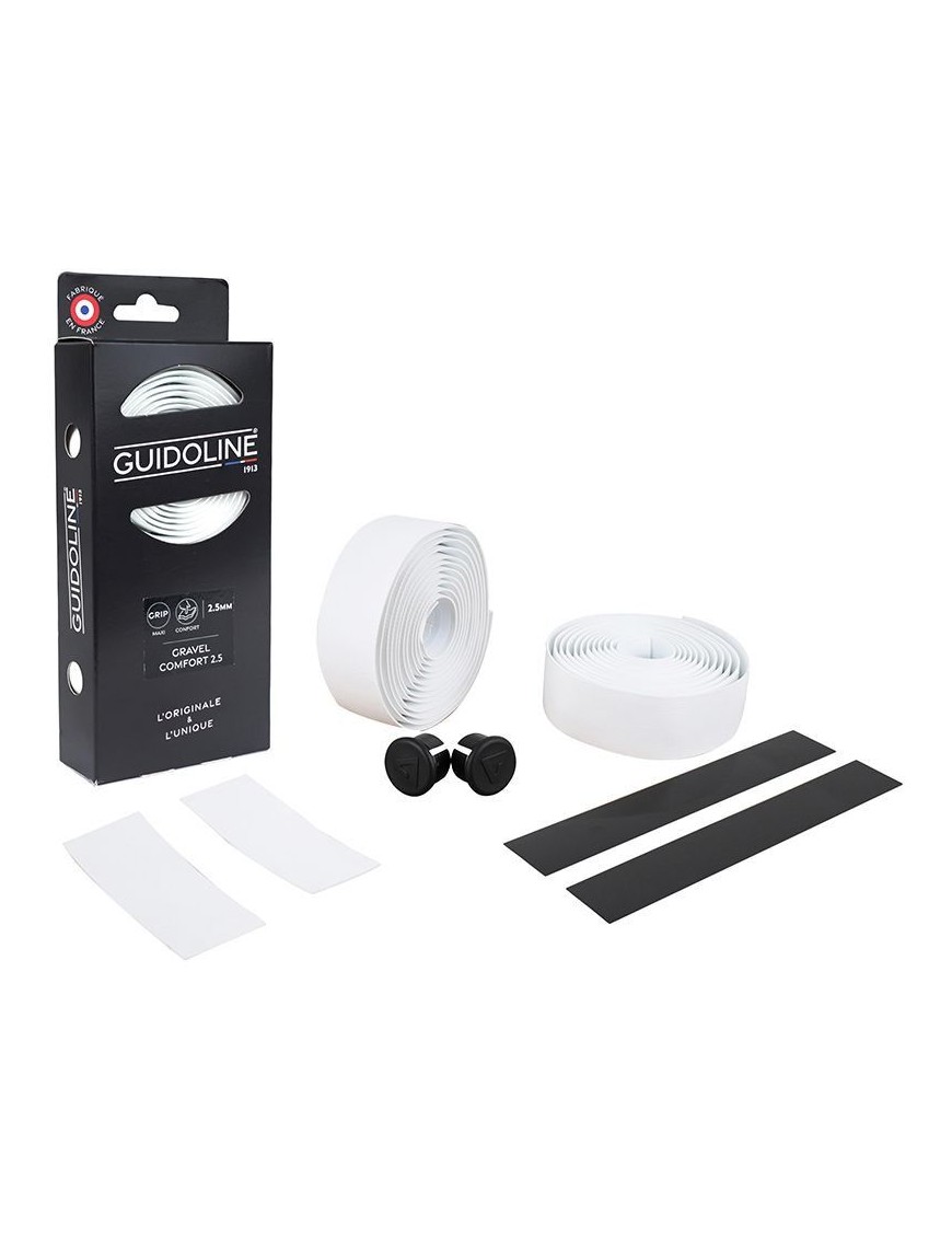 RUBAN DE GUIDON - CINTRE VELOX GRAVEL CONFORT 2,5mm BLANC - GUIDOLINE