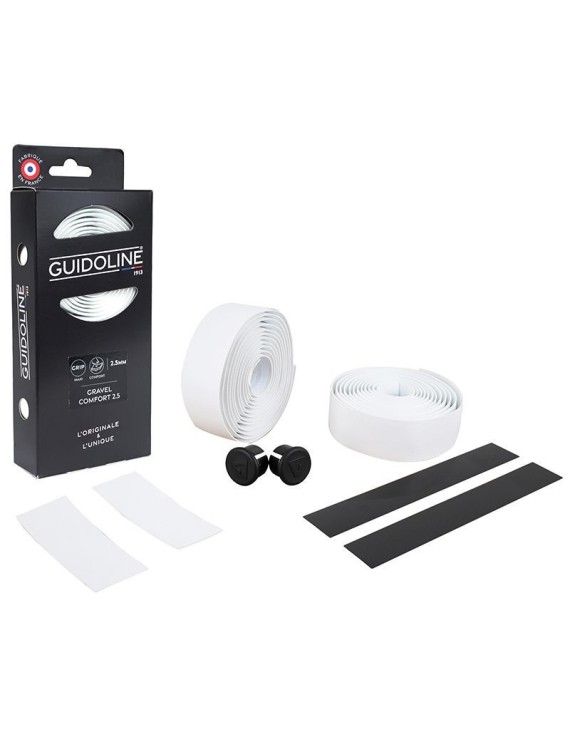RUBAN DE GUIDON - CINTRE VELOX GRAVEL CONFORT 2,5mm BLANC - GUIDOLINE