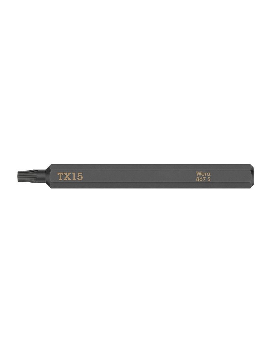 EMBOUTS-LAMES INTERCHANGEABLES DE TOURNEVIS A FRAPPER WERA 867 S 1-4 TORX TX15 L 70 mm  (VENDU A L'UNITE))  -MARQUE ALLEMANDE P