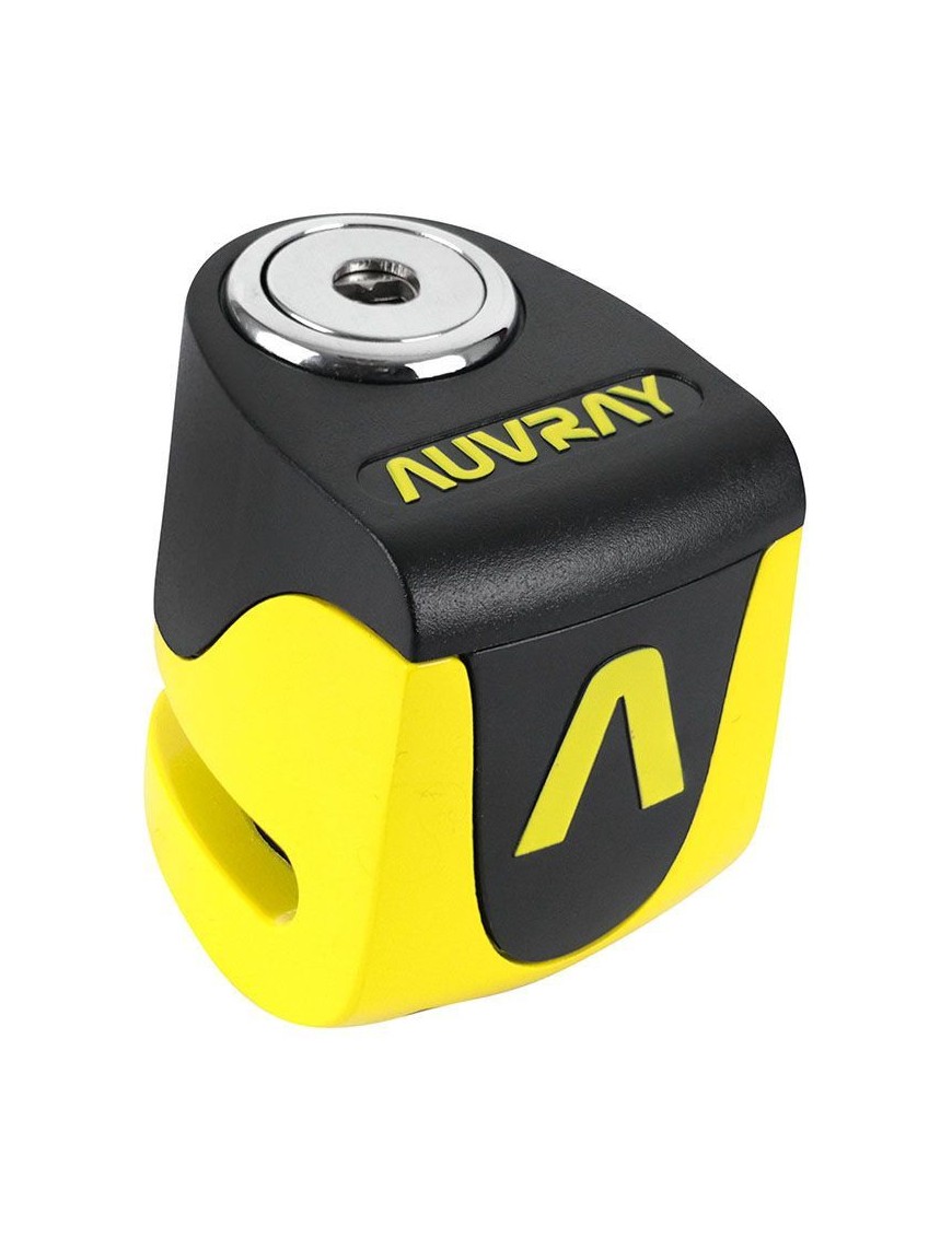 ANTIVOL BLOQUE DISQUE AUVRAY B-LOCK-06 MINI AVEC ALARME SONORE DIAM  5,5mm JAUNE IDEAL VESPA-PIAGGIO MP3-VAE (3 CLES) (SPECIAL 