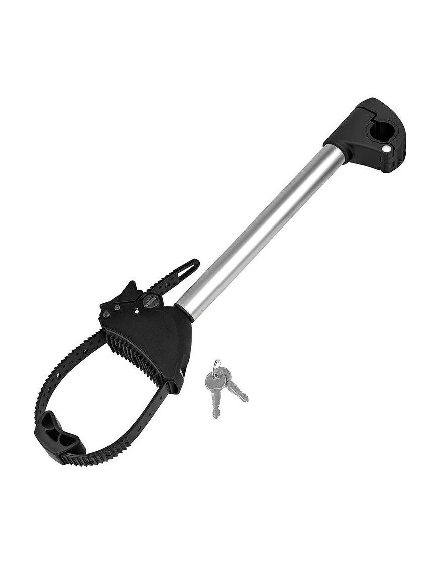 BRAS - FIXE CADRE POUR PORTE VELO PLATEFORME LONGUEUR 32cm AVEC ANTIVOL (ARCEAU EN U 3cm) POUR CROW BASIC-AMBER ET AUTRES MARQU