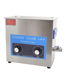 NETTOYEUR-BAC ULTRASONS PROFESSIONNEL ANALOGIQUE  6,5L 180 WATTS AVEC VANNE DE VIDANGE (300x155x150mm) (QUALITE PREMIUM)