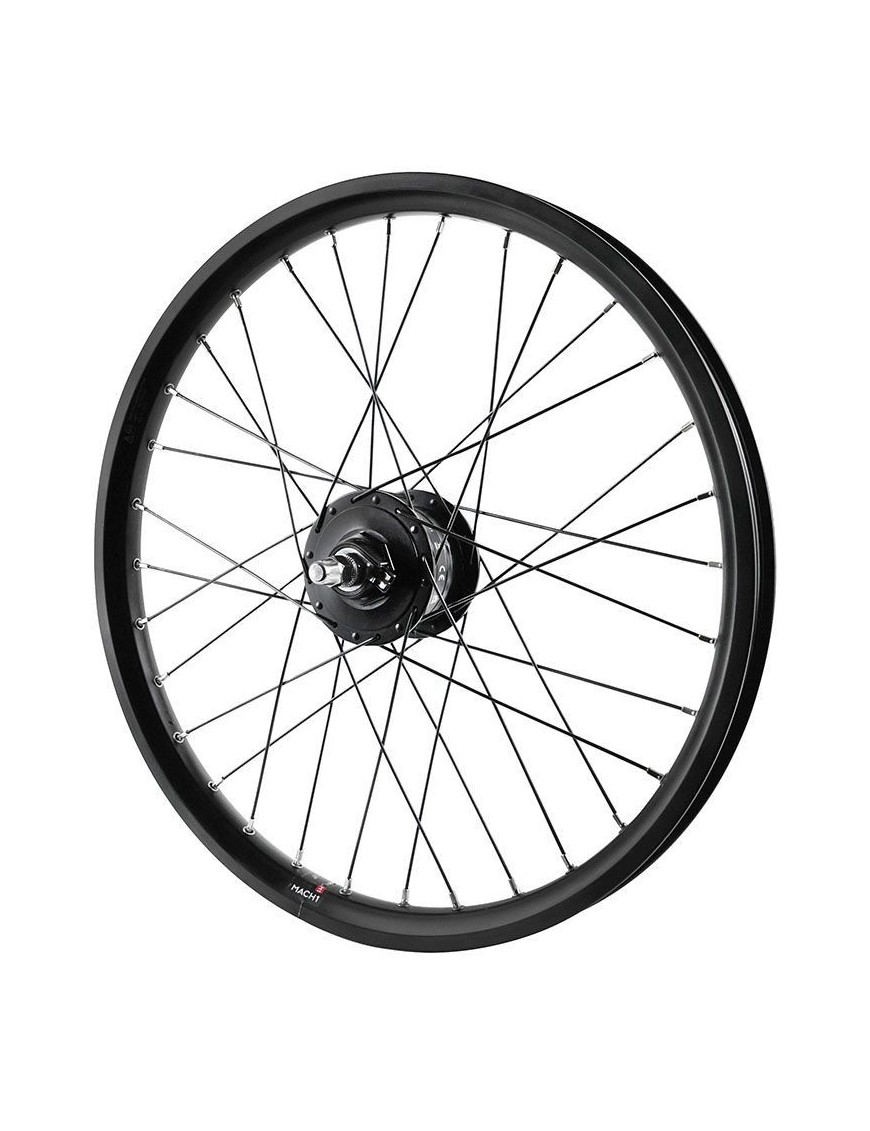 ROUE VTT - CARGO - VAE - E-BIKE - LONGTAIL DISQUE BLOCAGE 20" VELOX KARGO L AVANT NOIR MOYEU SHIMANO DH3D37 DYNAMO  6 VOLT-3W (