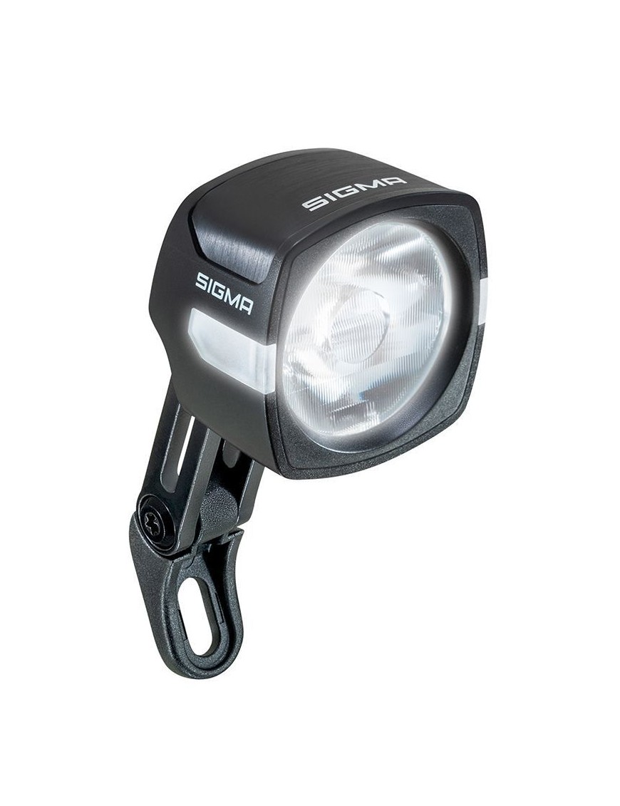 ECLAIRAGE VELO VAE - E-BIKE AVANT SUR FOURCHE SIGMA EOX FL100 6-60V 100LUX NOIR COMPATIBLE FIDLOCK - POUR VOIR A 80M