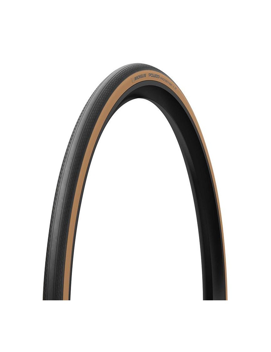 PNEU ROUTE 700 X 32 MICHELIN POWER PROTECTION NOIR FLANC BEIGE TUBELESS READY TS (32-622)