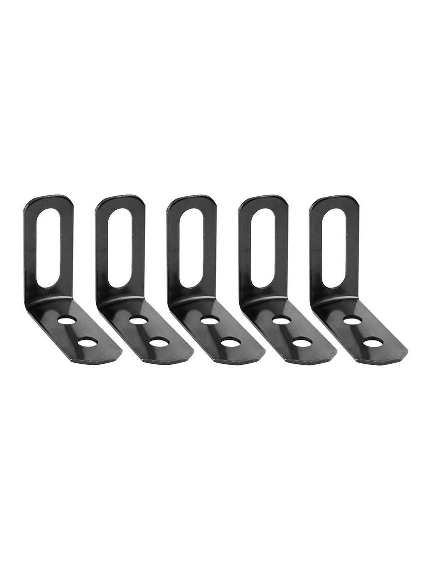 EQUERRE INOX EUROFENDER POUR FIXATION DE GARDE BOUE (27mm) NOIR (VENDU PAR 5)