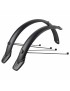 GARDE BOUE TRINGLES 20'' EUROFENDER TEMPO ARRONDI 58mm NOIR MAT (PAIRE) AVEC FIXATION DOUBLES TRINGLES AMOVIBLES NOIRES