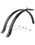 GARDE BOUE CITY-VTC TRINGLES 28'' EUROFENDER LAMPO 58mm NOIR MAT (PAIRE) AVEC FIXATION CLASSIC TRINGLES ARGENT