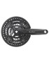 PEDALIER VTT SUNRACE 7-8V. M2C ACIER NOIR 170mm 42-34-24 AVEC PARE CHAINE FUME - BOITIER 118mm (MONTAGE ATELIER)