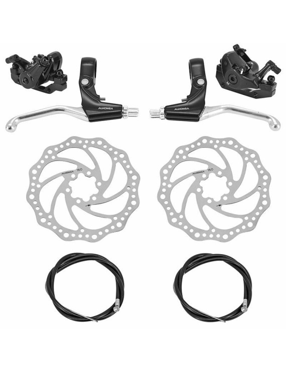 FREIN A DISQUE VTT MECANIQUE AVANT + ARRIERE P2R AVEC CABLE ET DISQUE 160mm + ADAPTATEUR