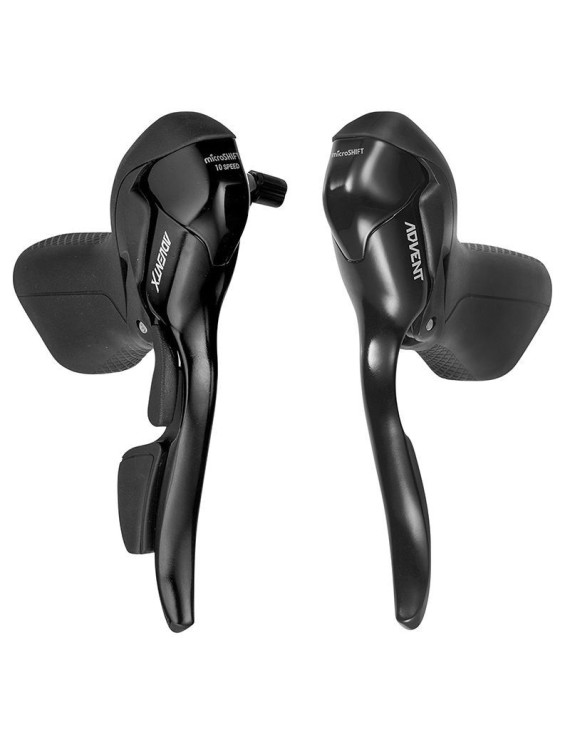 LEVIER-MANETTE ROUTE-GRAVEL MICROSHIFT ADVENT X 10V. ALU NOIR (PAIRE) COMPATIBLE DISQUE A CABLE (NON COMPATIBLE SHIMANO)