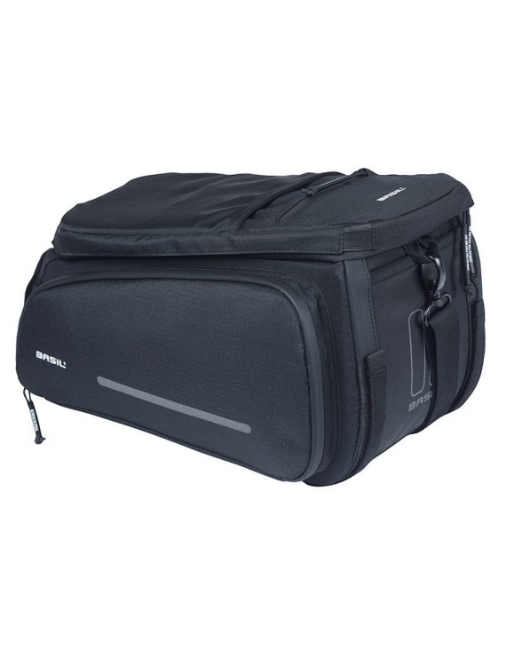 SACOCHE ARRIERE VELO TRUNKBAG BASIL MOVE NOIR 10-26L FIXATION MIK POUR PORTE BAGAGE (24x33x15cm)  - COMPATIBLE SYSTEME MIK (FIX