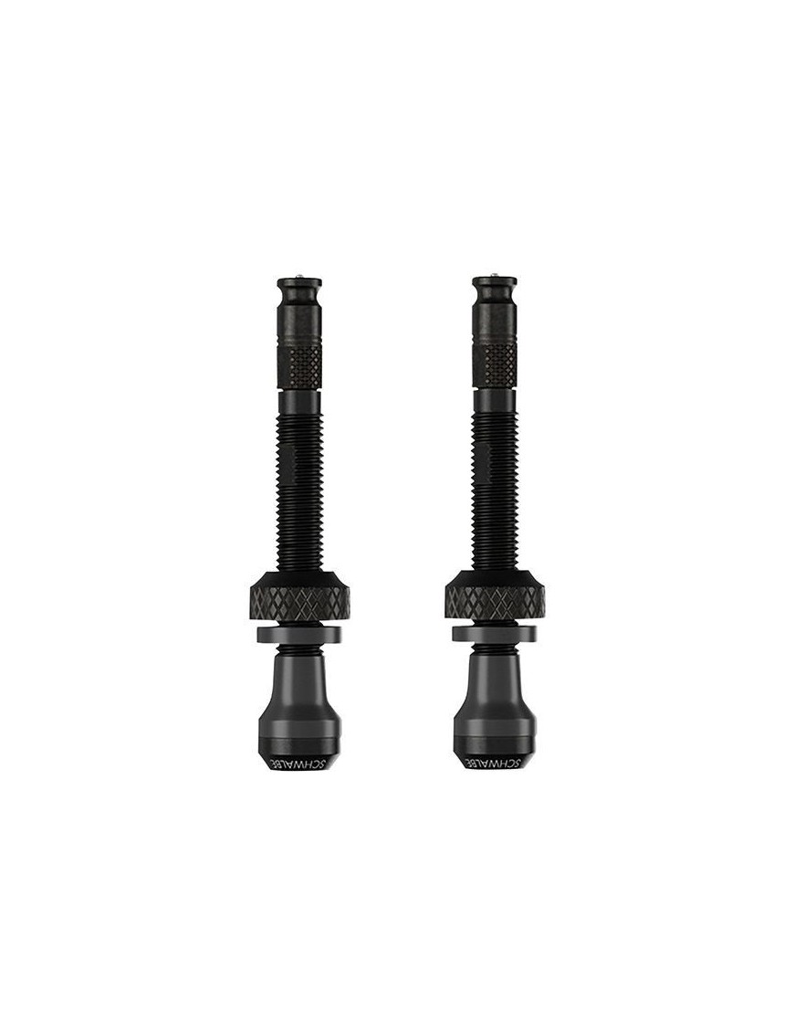 VALVE DE PNEU TUBELESS SCHWALBE CLIK VALVE 40 mm OBUS DEMONTABLE (VENDU A LA PAIRE SUR CARTE)