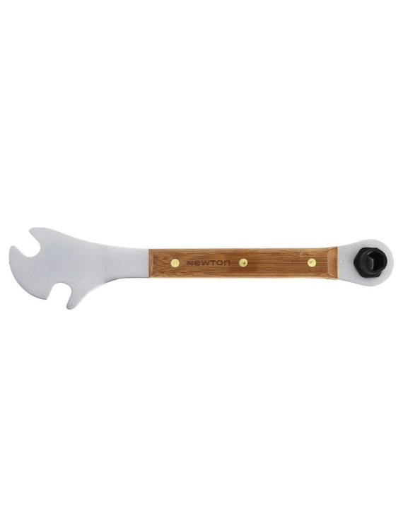 OUTIL CLE A PEDALE WOOD 15mm + DOUILLE 14 & 15 MM MANCHE BOIS NEWTON