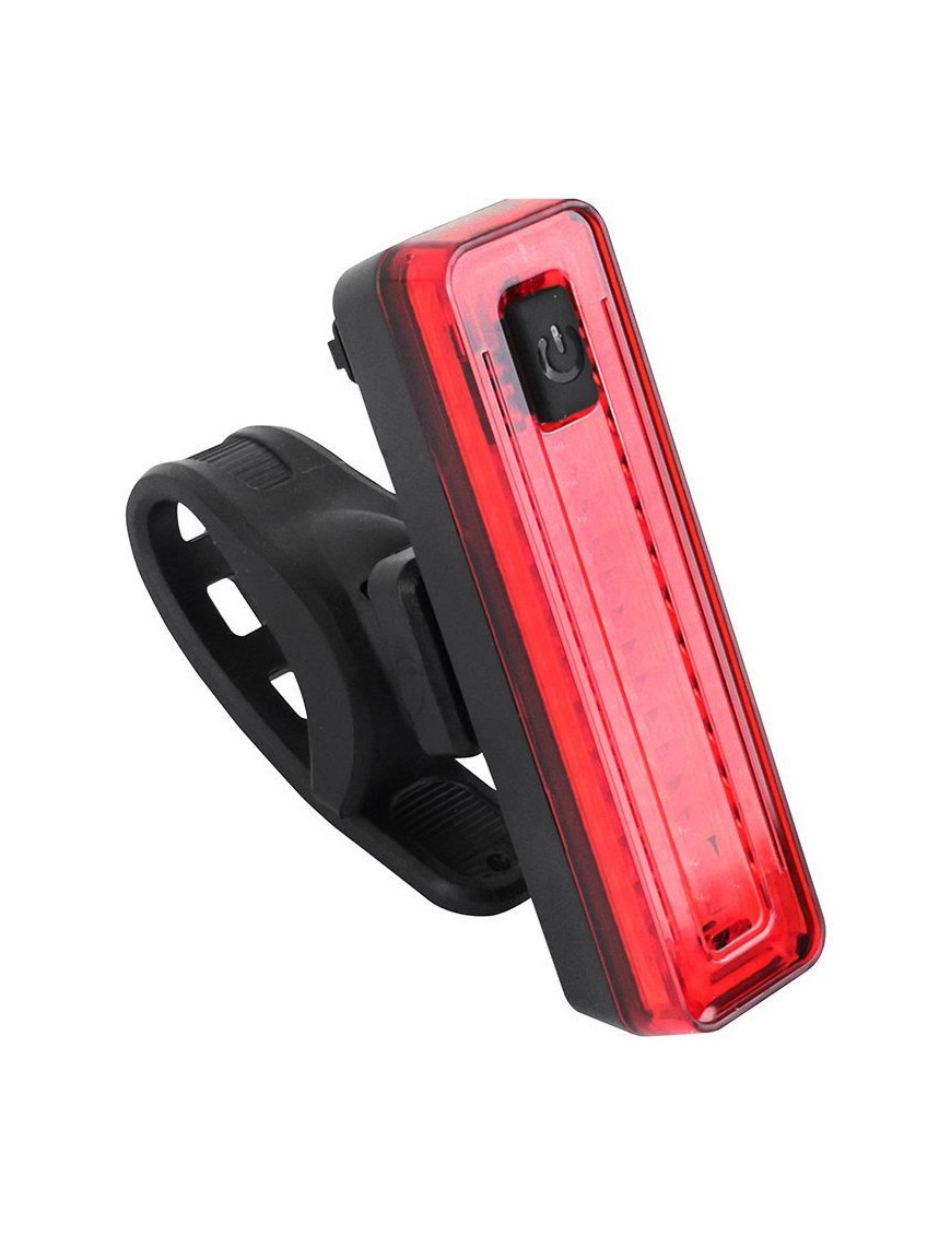 ECLAIRAGE VELO USB ARRIERE SUR TIGE DE SELLE P2R BARCOB AVEC INDICATEUR FREINAGE NOIR A LED (FONCTIONS FIXE, SOS ET CLIGNOTANT)