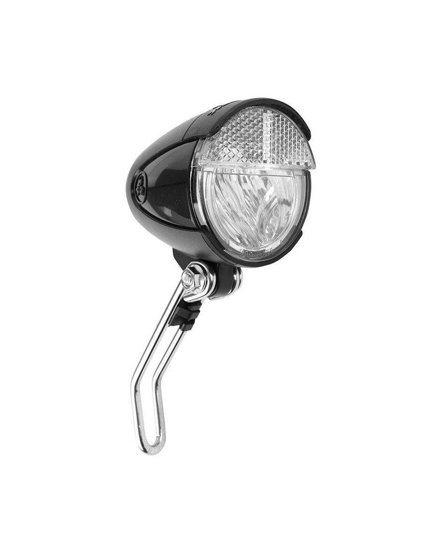 ECLAIRAGE VELO VAE - E-BIKE AVANT SUR FOURCHE TRELOCK LS583 BIKE-RETRO 15LUX NOIR COMPATIBLE DYNAMO - POUR VOIR A 35M ET VISIBL