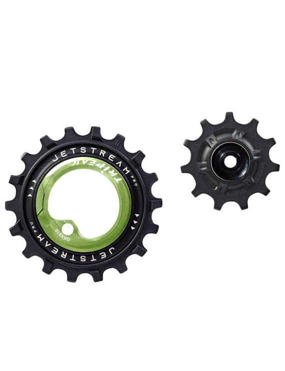 GALET DERAILLEUR AOPW TRIPEAK 11-18 DENTS CERAMIQUE 2x12-11V. SHIMANO GRX RX810 - 815 - 820 - 825 VERT (JEU DE 2) (GARANTIE 4 a