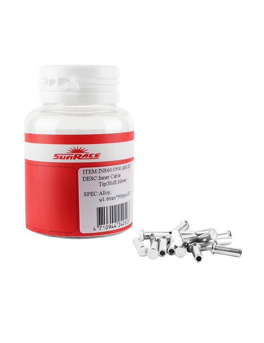 EMBOUT DE CABLE DERAILLEUR SUNRACE 1,2mm (BOITE DE 500)