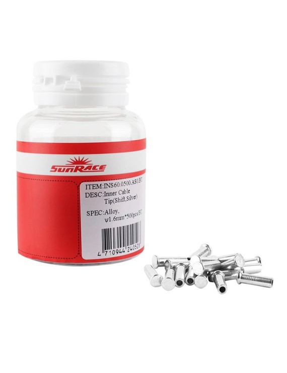 EMBOUT DE CABLE DERAILLEUR SUNRACE 1,2mm (BOITE DE 500)