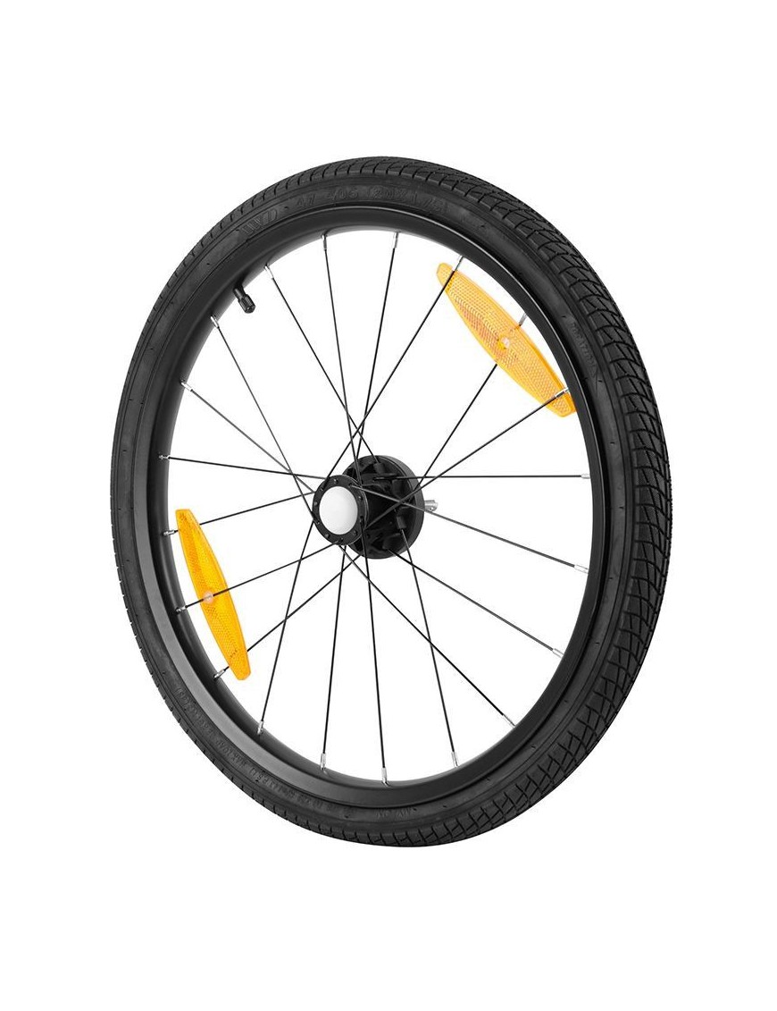 ROUE REMORQUE VELO 20" MOYEU FUSEE RAYON AVEC PNEU + CHAMBRE (DROITE)  - POUR REMORQUE 161054