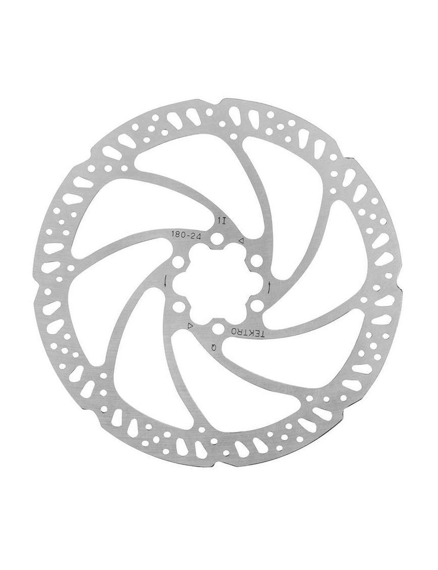 DISQUE DE FREIN ROUTE - VTT 6 TROUS TEKTRO 180mm ARGENT (MONTAGE ATELIER)