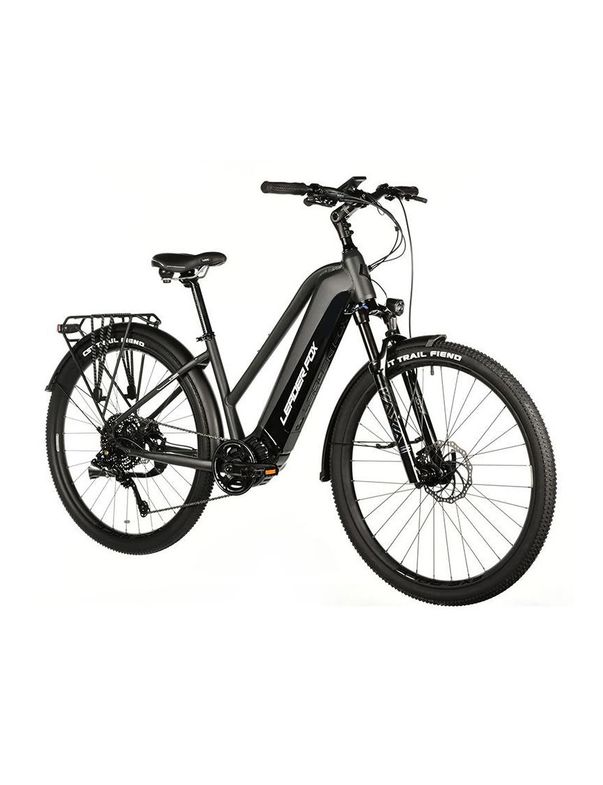 VELO ELECTRIQUE-VAE VTC 28 LEADER FOX BARNET 2025 FEMME GRIS 9V MOTEUR CENTRAL BAFANG M510 36V 95Nm BATTERIE 20Ah (16,5'' - H42
