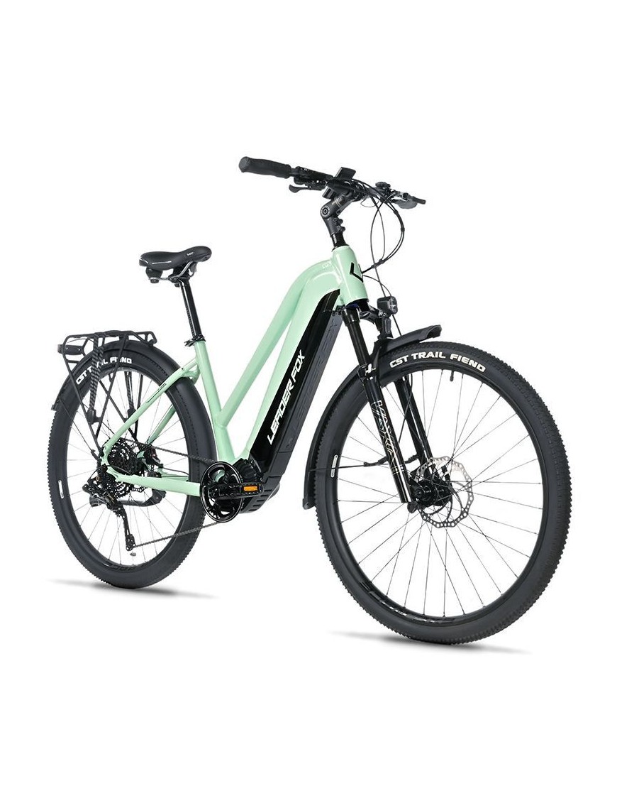 VELO ELECTRIQUE-VAE VTC 28 LEADER FOX BARNET 2025 FEMME VERT D'EAU 9V MOTEUR CENTRAL BAFANG M510 36V 95Nm BATTERIE 20Ah (18'' -